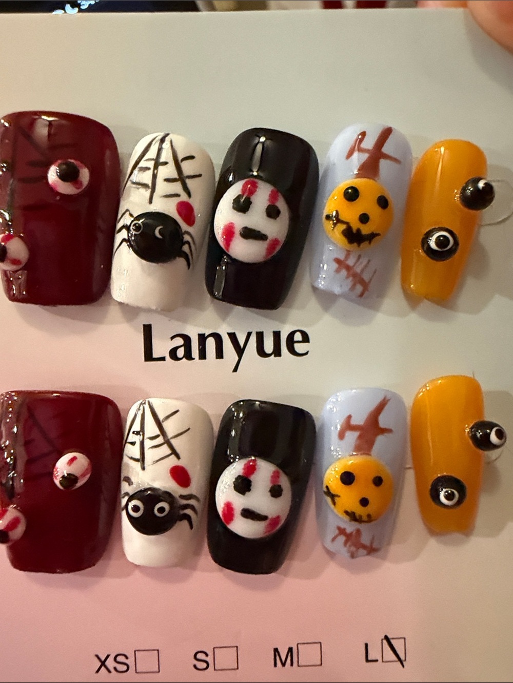 Halloween Nail Art Set - Black White Yellow Red